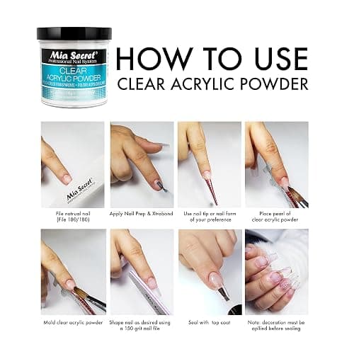 Mia Secret Clear Acrylic Powder 4oz thumbnail 3