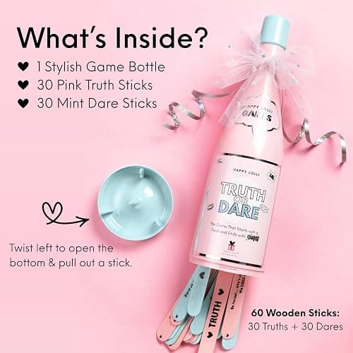 HAPPY LOLLI Truth or Dare Game for Tween & Teen Girls Ages 10+, Birthday Gift, Empowering Sleepover Party Game for Girls, BFF & Family Game Night, Screen-Free – 60 Truths & Dares thumbnail 3