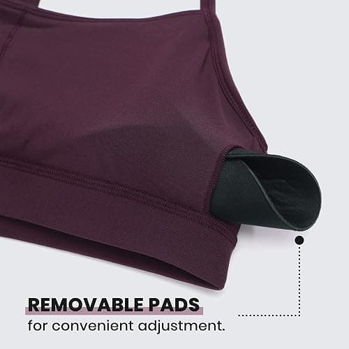 CRZ YOGA Butterluxe Y Back Sports Bras for Women - Padded Racerback Low Impact Spaghetti Thin Strap Workout Yoga Top thumbnail 5