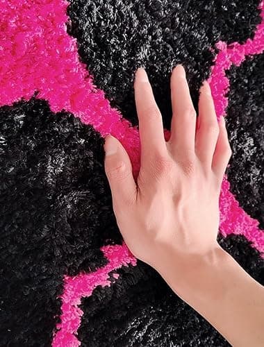 Pecfamly Cool Hot Pink and Black Trashy Y2K Rug Carpet for Bedroom (Size: 15.7“x47”), 2000S Mcbling Baddie Trashy Y2K Scene Room Bedroom Decor Aesthetic for Teen Girls thumbnail 8