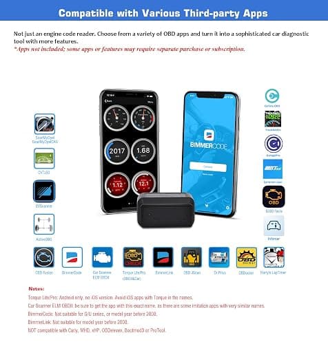 Veepeak OBDCheck BLE Bluetooth OBD II Scanner for iOS & Android, Car Wireless Check Engine Light Code Reader Diagnostic Tool thumbnail 3