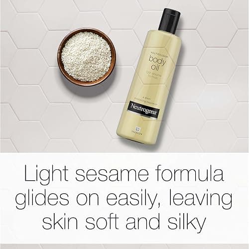 Neutrogena Body Oil Light Sesame Formula, Twin Pack of 16 fl oz, Radiant Glow Moisturizer for Dry Skin, Bath & Shower Oil For Smooth and Hydrated Skin thumbnail 4