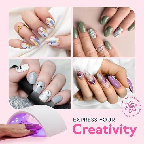 SUNUV UV LED Nail Lamp, Nail Dryer for Gel Polish UV Light for Nails with Sensor 2 Timers SUN9C Pink Gift for Women Girls thumbnail 6