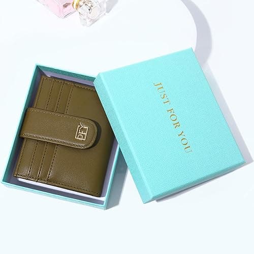 GEEAD Small Wallets for Women Slim Bifold Credit Card Holder Minimalist Zipper Coin Pocket (Army Green) - Army Green thumbnail 7