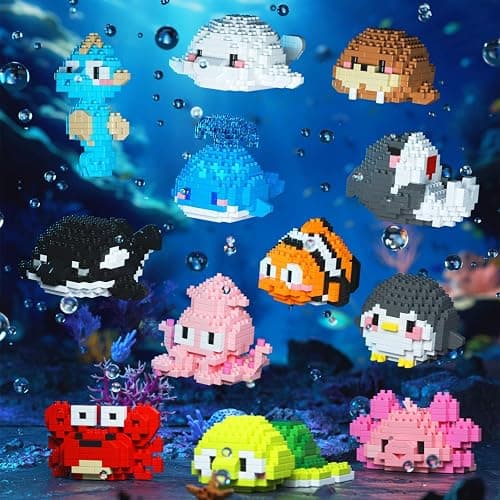 libergarden Micro Building Blocks Sets, 12 in 1 Cute Aniamls Series for Kids Birthday Party Favors, Mini Building Blocks, Micro Building Kit Toys, Building Blocks for Adults & Kids thumbnail 2