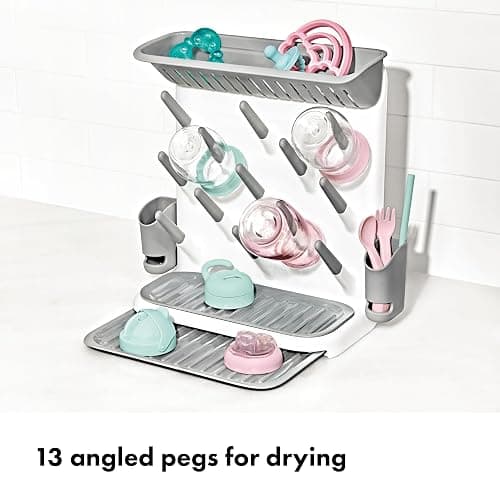 OXO Tot Expandable Drying Rack – Space-Saving Drying Rack | Newborn and Baby Essentials | Breastfeeding Essentials | Dry Baby Bottles | Save Space in Kitchen thumbnail 5