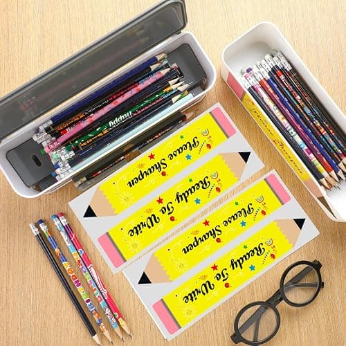 Sherr 2 Pcs Pencil Dispensers for Classroom Back to School Teacher Gifts Sharp and Dull Pencil Holder Bucket with 2 Stickers for Bulk Storage Classroom Organization Teacher School Essentials thumbnail 2