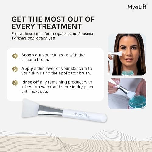 MyoLift 7eWellness Applicator Silicon Brush - Mask applicator for Facial Skincare, Reusable brush for Anti Aging mask, Soft & Durable Face Mask Applicator for gels, DIY masks,easy-to-clean (1) thumbnail 7