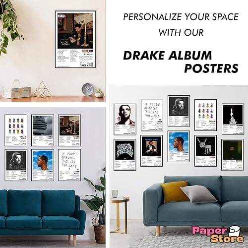 Thepaper9store Pack of 12 - Drake Music Album Art Wall Posters, 8.2x11.8 inch Adhesive Tape Attached Wall Decor Posters, Perfect For Bedroom, Living Room, Office thumbnail 3