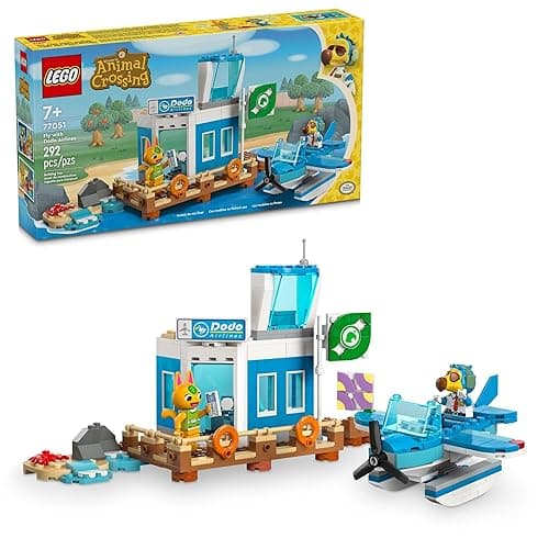 LEGO Animal Crossing Fly with Dodo Airlines Airport Playset, Kids’ Airplane Toy and Pilot Minifigure Inspired by The Video Game Series, Gift for Girls and Boys Ages 7 and Up, 77051 - Image 1