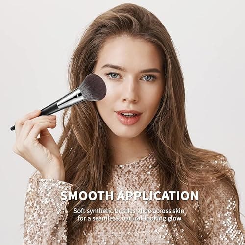 DUcare Powder Brush for Loose Powder - Fluffy Makeup Brushes with Soft Synthetic Bristles for Setting Powder/Blush/Highlighter, Large Face Makeup Brush for Flawless Application thumbnail 4