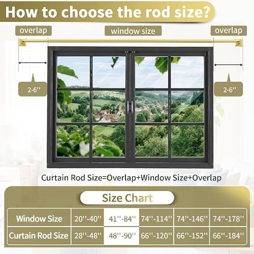 Gold Curtain Rods for Windows 48-90Inch(4-7.5ft) Heavy Duty Wrap Around Blackout Curtain Rods,Adjustable Room Darkening Drapery Rod for Bedroom, Living Room, Sliding Door & Outdoor Patio thumbnail 9