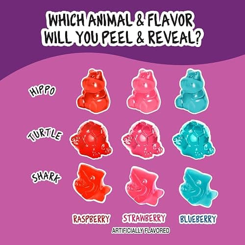 Juicy Drop Christmas Mystery Gummy Candy Cubes, Wild Berry Flavor, 3.5oz, Peelable Strawberry Gummy Cube, Mystery Animal Inside, Interactive 2-in-1 Treat, Party Favors, Stocking Stuffers, Kids Gifts thumbnail 5