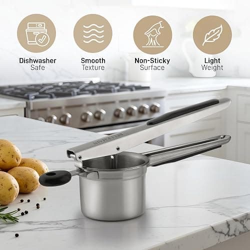 Bellemain Large Potato Ricer 15oz – Heavy Duty Stainless Steel Potato Masher for Smooth Mashed Potatoes, Baby Food & Gnocchi Maker thumbnail 4