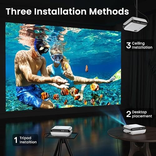 HAPPRUN Native 1080P Bluetooth Mini Projector, Full HD Portable Outdoor Movie Projector with Built-in Speaker, Compatible with Smartphone, HDMI, USB, AV, Fire Stick, PS5 for Home, Bedroom, Outdoor Use thumbnail 9