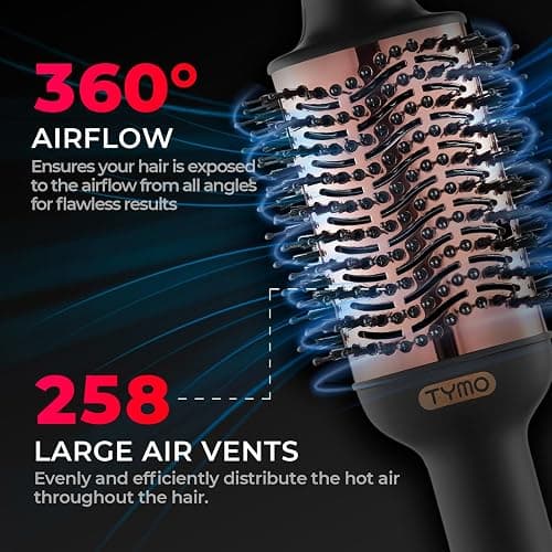TYMO Hair Dryer Brush Blow Dryer Brush in One, 4 in 1 Ionic Hairdryer and Styler Volumizer with Oval Titanium Barrel, Hot Air Straightener for Smooth Frizz-Free Blowout, Gold thumbnail 5