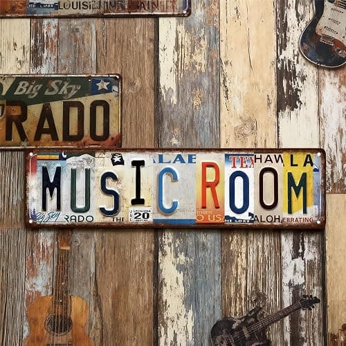 Retro Music Room Wall Decoration art Signs，Vintage Music Street Signs Metal Tin Sign Plate,16 x 4 Inches, Suitable for Band Poster, Studio, Bedroom, Grunge Room decor, Personalized Gifts Accessories for Rock Enthusiasts thumbnail 6