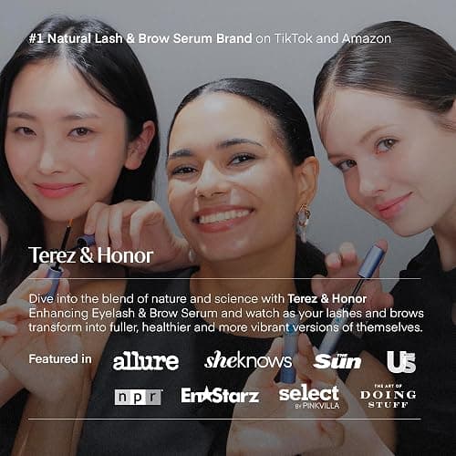 Terez & Honor Natural Eyelash Growth Enhancer and Brow Serum for Long Luscious Lashes and Eyebrows (Lash Serum - 3 mL) thumbnail 7