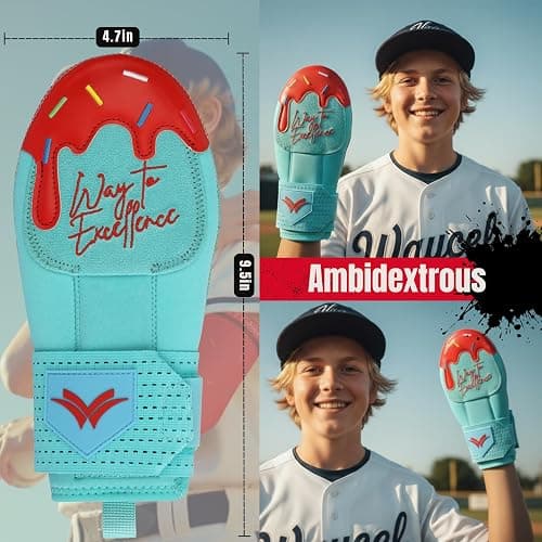 WAYCEL Sliding Mitts - Baseball Sliding Mitt for Youth - Ice Cream Sliding Mitt Baseball - Softball thumbnail 2
