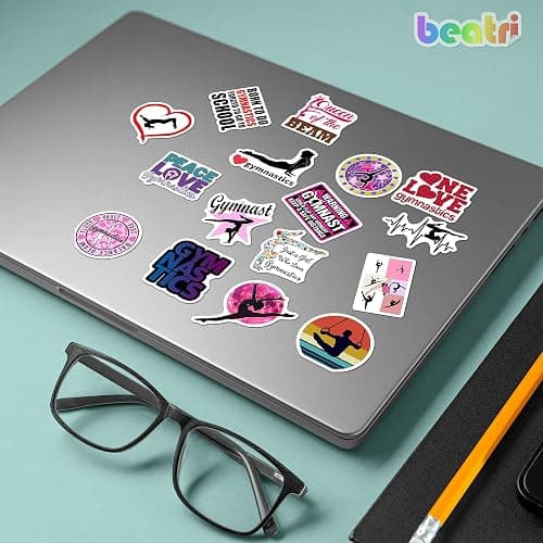 BEATRI Gymnastics Stickers 50Pcs Vinyl Waterproof Gymnastics Gifts Decor | Non-Repeating Decals, High-Definition Print for Laptop, Luggage, Water Bottle, Journaling & Travel Gear thumbnail 8