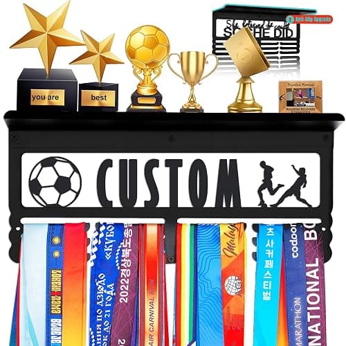 Goutoports Personalized Medal Hanger Display Holder Tiered Award Rack - Custom Text Color and Images for Athletes Easy to Install - Image 1