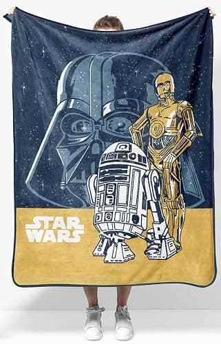 Jay Franco Plush Throw Blanket – Soft & Cozy Fleece Throw for Bedroom & Couch Décor, Official Licensed Product, Multi - Star Wars, 40x50 - Travel Blanket - Image 1