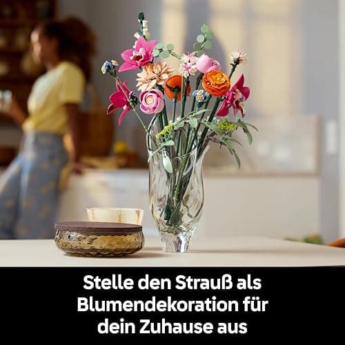 LEGO Botanicals Schöner Rosafarbener Blumenstrauß - Blumendeko - Bauset für Erwachsene - Dekorative Gänseblümchen, Kornblumen, Rosen und Holunderblüten zum Ausstellen - Bürodekoration 10342 thumbnail 8