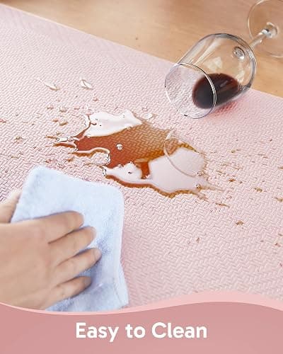 Ophanie Kitchen Mats for Floor, 3/4 Inch Thick Kitchen Rugs, 20''x32'' Anti Fatigue Standing Cushioned Mat, Waterproof,Comfort Ergonomic Mat for Office, Home, Sink, Pink Non-Slip Bottom thumbnail 6