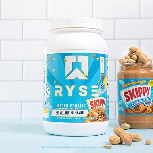 RYSE Loaded Protein Powder - Skippy Peanut Butter - 25g Whey Protein Isolate & Concentrate with Prebiotic Fiber & MCTs - Low Carb, Low Sugar, Digestive-Friendly - 27 Servings / 2 lb Tub thumbnail 3