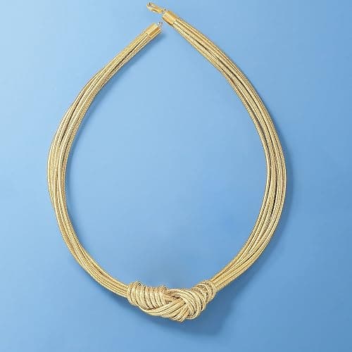 Ross-Simons Italian Flex Knot Necklace With 18kt Gold Over Sterling Clasp thumbnail 4