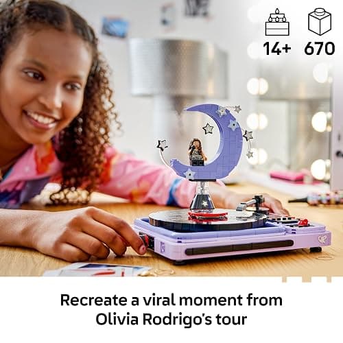LEGO Editions Olivia Rodrigo's Concert Moon 43029 | Set for 14+ Year Old Girls & Boys, Record Player Model with Vinyl, 1 Minifigure, Room Decor, Music Gift Idea, 670 Pieces thumbnail 4