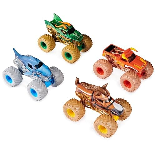 Monster Jam, Power Beasts 4-Pack Monster Trucks (El Toro Loco, Megalodon, Dragon and Horse Power), 1:64 Scale, Kids Toys for Boy & Girls Ages 3 and up thumbnail 4