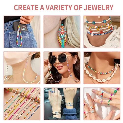 QUEFE 36000pcs 3mm Glass Seed Beads120 Colors Bracelet Making Kit Friendship Bracelet Kit with Letter Beads Accessories Charms and Pendants Kit for Necklaces Making, DIY, Gift, Craft thumbnail 5