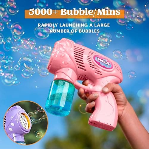 JOYIN 2 Bubble Guns with 2 Bottles Refill Solution, Bubble Machine Gun for Kids, Toddlers, Party Favors, Summer, Outdoors Activity, Wedding, Easter, Birthday Gift thumbnail 3