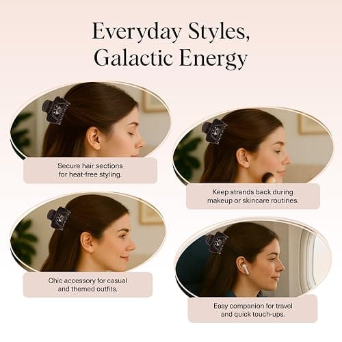 Kitsch x Star Wars Darth Vader Glitter Medium Hair Clip for Women – Dark Side Galaxy-Inspired Claw Clip | Recycled Plastic, Strong Secure Grip | Ideal Gifts for Women, Hair Accessories for Girls thumbnail 6