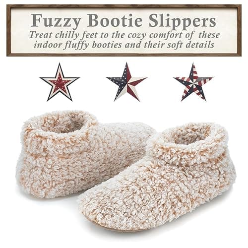 Cozylook Fuzzy Slippers for Women Indoor, Warm Bedroom Slip On Shoes, Winter Fluffy House Socks with Grippers, Cozy Christmas Gifts Unique thumbnail 4