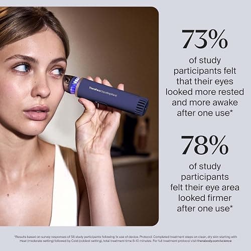 Therabody TheraFace Depuffing Wand – Cold and Heat Skincare Treatment to Depuff and Glow; Beauty Wand, Face Roller and Eye Massager for Eye Puffiness, Dark Circles and Skin Radiance (Indigo) thumbnail 8