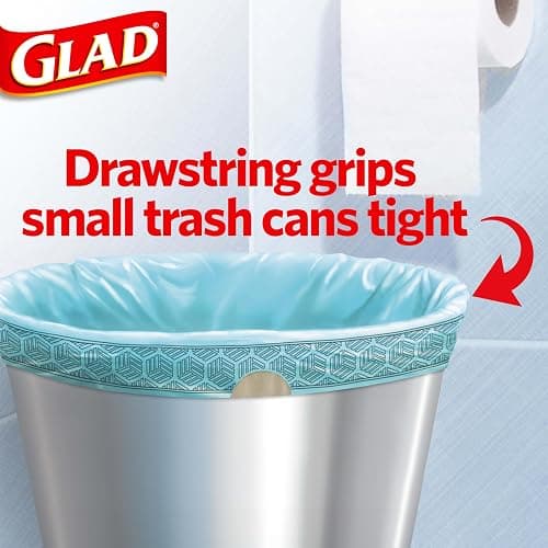 Glad Small Trash Bags 4 Gallon, Febreze Beachside Breeze Garbage Bags, Odor Resistant with Drawstring, 80 Count thumbnail 2
