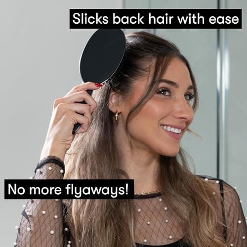 FRAMAR Soft Boar Bristle Hair Brush For Women – Boars Hair Brush For Women, Boar Brush For Fine Hair, Hairbrush For Fine Hair, Soft Bristle Brush For Slick Back, Volume and Shine - Black thumbnail 5