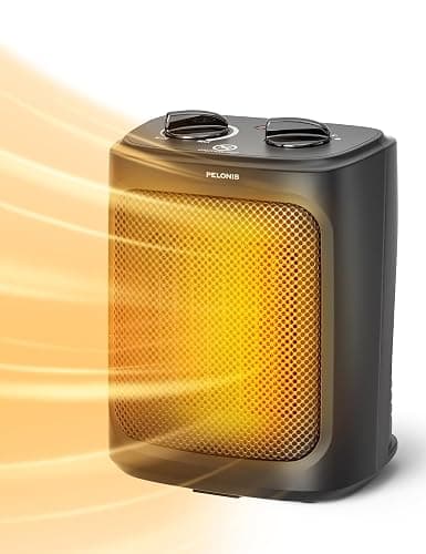 PELONIS Mini Elektrischer Heizlüfter 2000W mit zwei Heizstufen und Lüfter, Keramik-Tischheizung für Badezimmer, Schlafzimmer, Tischheizung mit Temperaturregelung - Image 1