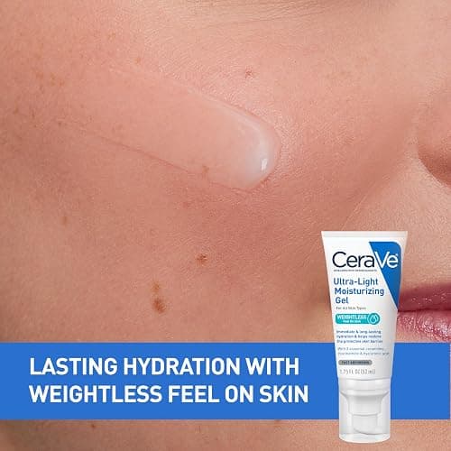 CeraVe Ultra-Light Moisturizing Gel, Niacinamide Face Moisturizer, 1.75oz | Oil-Free Hyaluronic Acid & Ceramide Gel Skin Care Formula Hydrates To Act As A Lightweight Moisturizer For Oily Skin thumbnail 2
