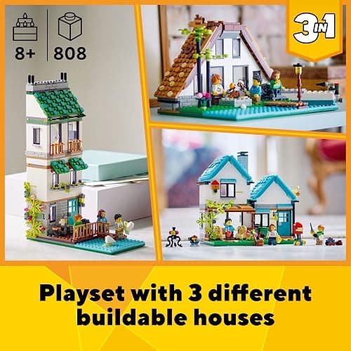 LEGO Creator 3 in 1 Cozy House Building Toys - Toy Figures & Pretend Play Playsets for Boys & Girls, Ages 8+ - 3 Building Options - Gift for Birthdays - 31139 thumbnail 2