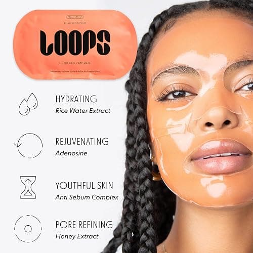 LOOPS VARIETY LOOP KIT - Hydrogel Korean Face Mask for Every Skin- Five Collagen Face Masks fo, Detoxifying, Repairing, & Rejuvenating - Gifts for Women, Stocking Stuffer - 5 Pc thumbnail 5