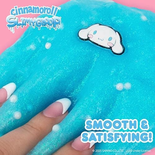 Cinnamoroll SLIMYGLOOP Jar, 8 oz. Blueberry-Scented Glitter Slime with Mix-Ins & Collectible Charm thumbnail 7