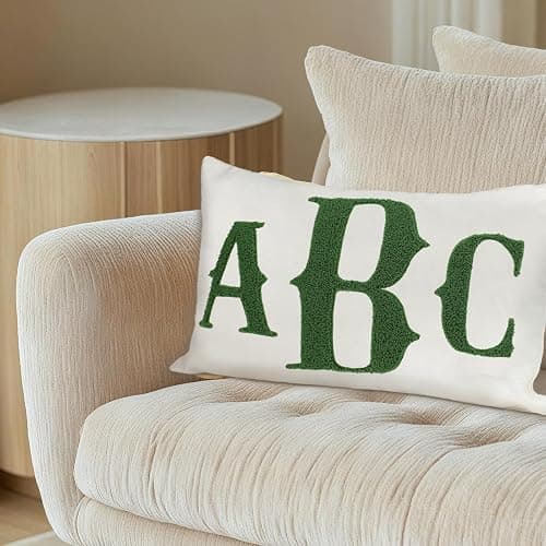 UNIGIFTIME Personalized Embroidered Name Lumbar Pillow, Custom Monogram Pillow Cover Gift for Girls Couples Women, Customized Initial Throw Pillows with Names Decoration for Couch Bed thumbnail 9