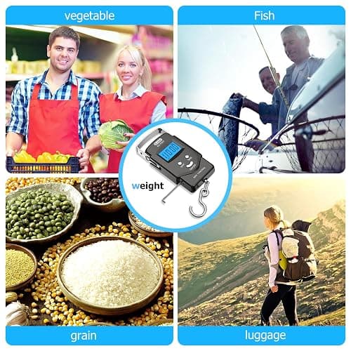 Dr.meter Fish Scale Luggage Scale Fishing Gear - 110lb Backlit LCD Display Digital Scale with Built-in Measuring Tape - Fishing Scale with 2 AAA Batteries, Pocket Size - Fishing Gifts for Men thumbnail 10