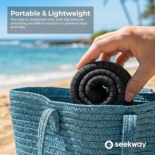 SEEKWAY Water Shoes Women Men Adult Quick-Dry Aqua Socks Barefoot Non Slip for Beach Swim River Pool Lake surf Black SK002(U) thumbnail 6
