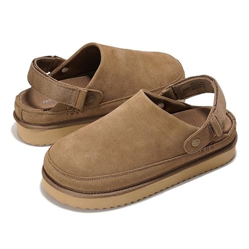 Project Cloud 100% Genuine Leather Clogs for Women - Memory Foam Womens Clogs & Mules with Adjustable Straps - Lightweight Platform Shoes Non-Slip Slides (Goldstar, KHAKSUEDE,8) thumbnail 5