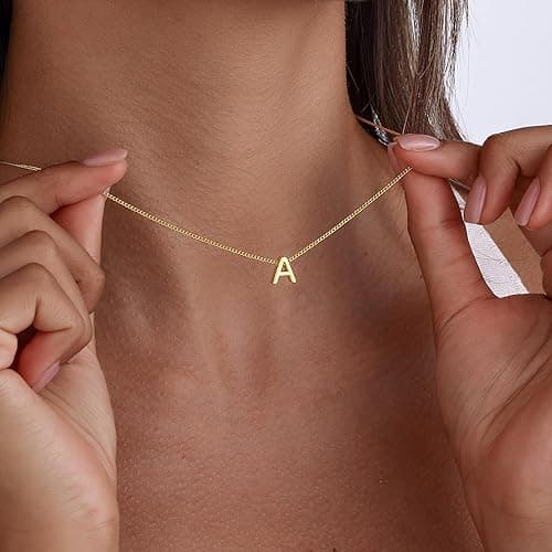 gold C necklace thumbnail 7