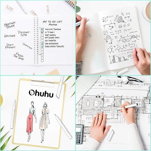 Ohuhu Fineliner Pens Micro Drawing Pens: 8-size Tips (Ultra-fine, Fine & Brush) Waterproof Pigment Black Ink for Illustration Drawing Journaling Sketching for Artist Beginners thumbnail 8